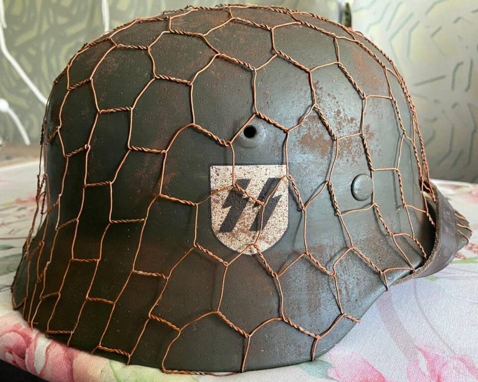 Restored German helmet M40, Waffen SS