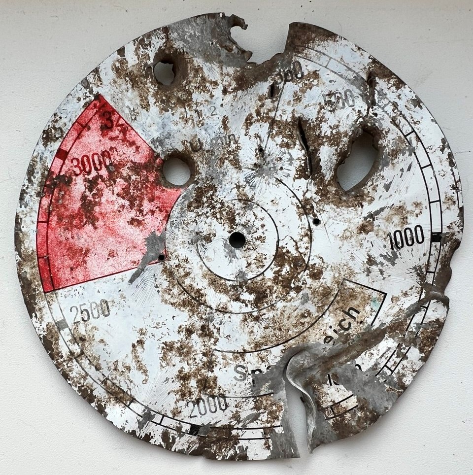 Tachometer (Drehzahlmesser) dial face from a German Panzer II (Pz.Kpfw.II)